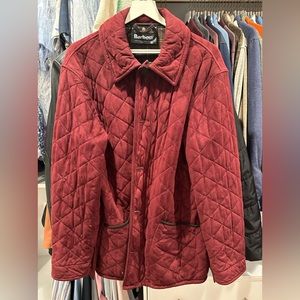 Barbour Men Classic Country Quilt Jacket Coat Zip fits like an XL